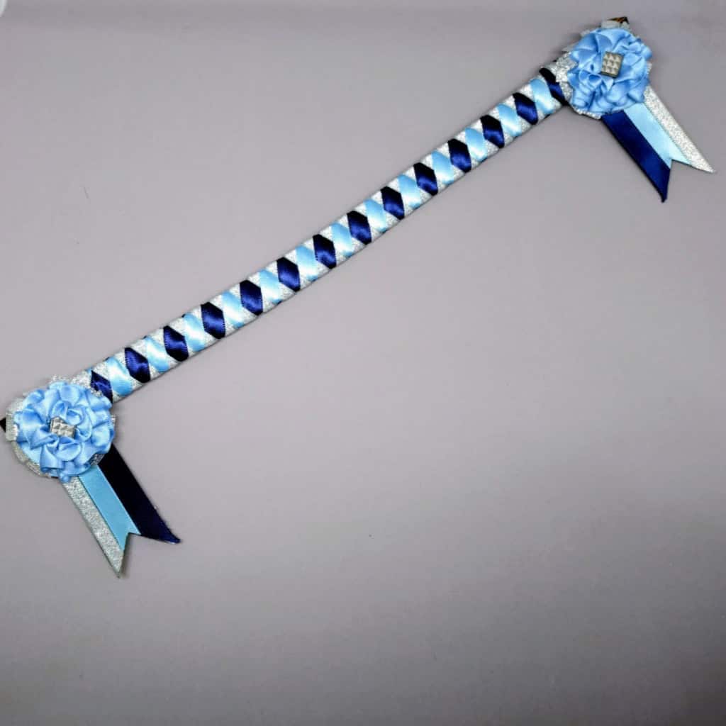ShowQuest Sandown Browband - Silver/Pale Blue/Navy