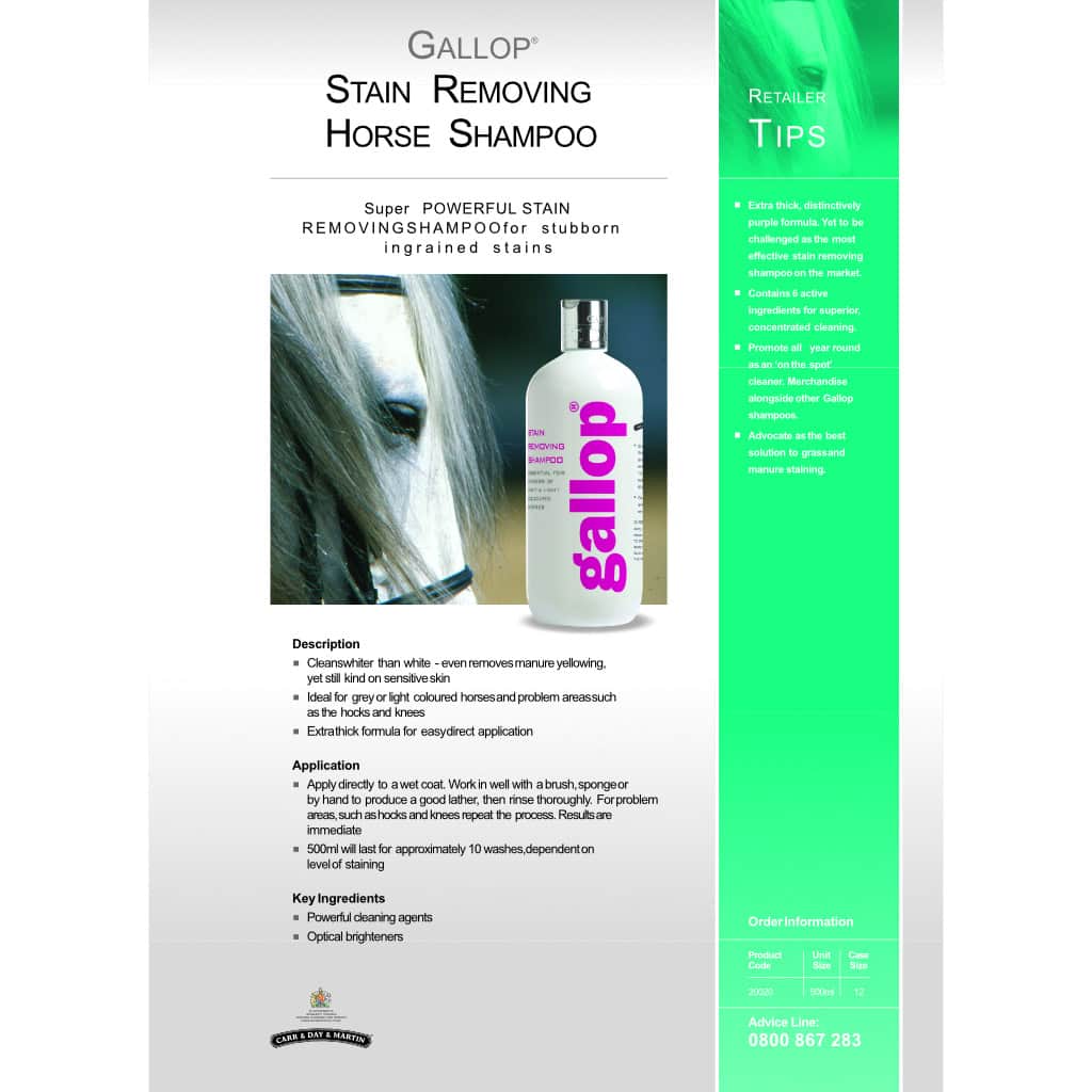 Carr Day Martin Gallop Stain Removing Shampoo - 500ml
