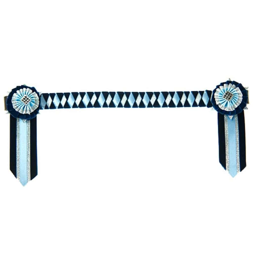 ShowQuest Boston Navy Blue, Silver and Pale Blue Showing Browband