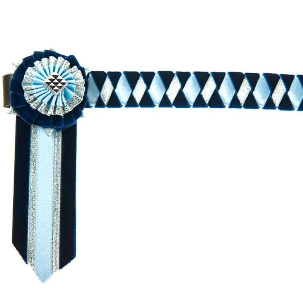 ShowQuest Boston Navy Blue, Silver and Pale Blue Showing Browband