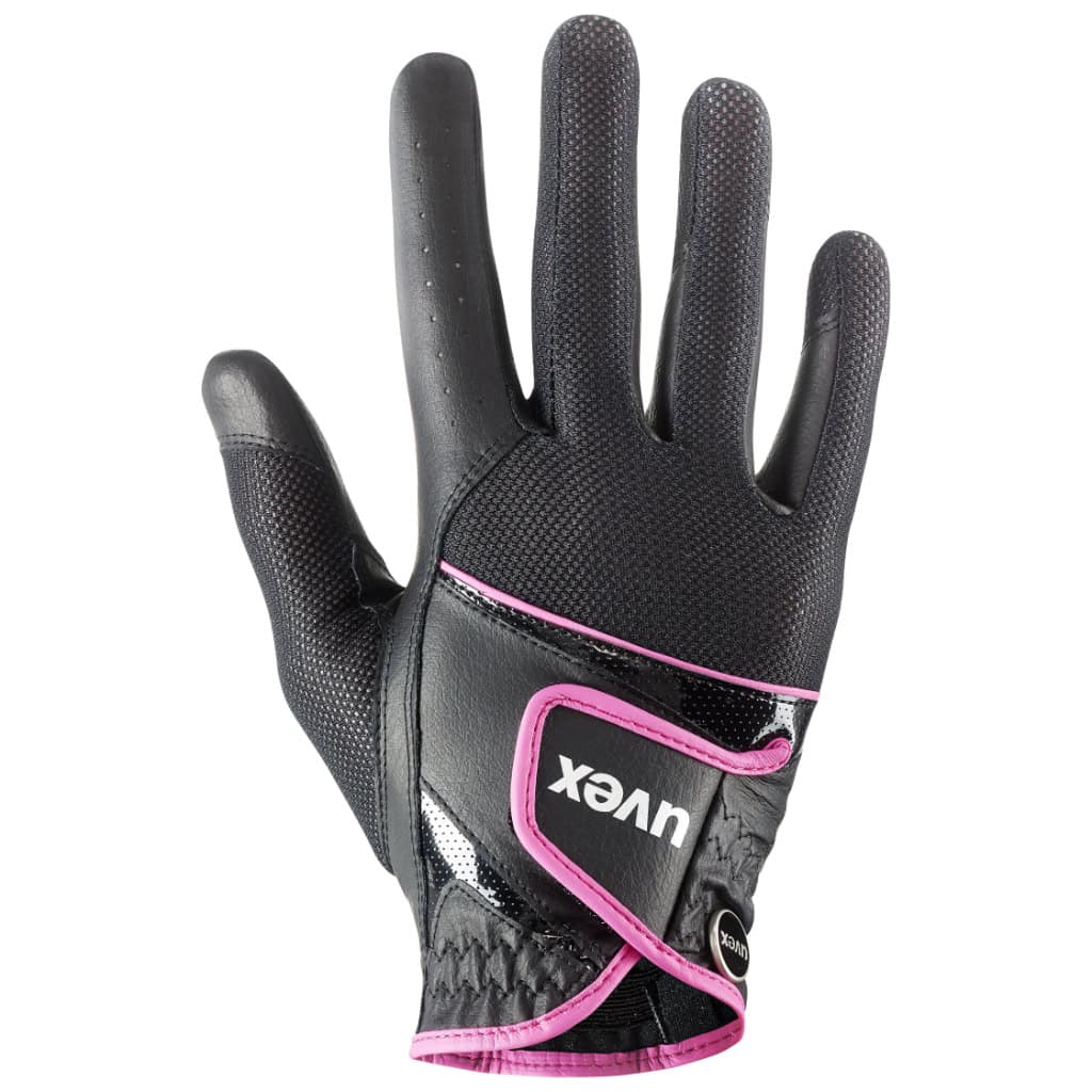 UVEX Sumair Riding Gloves Pink and Black - image of top side