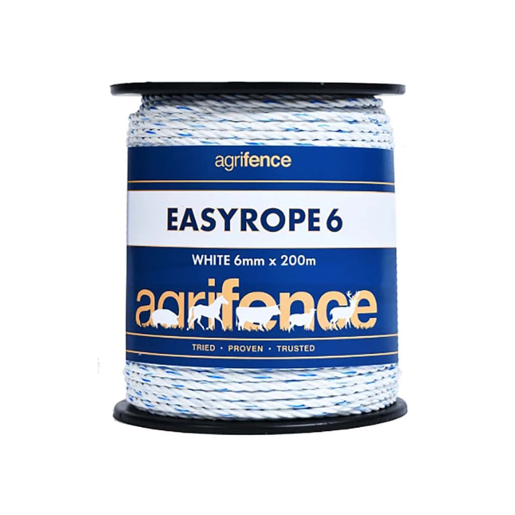 Agrifence Easyrope 6 White Paddock Rope - 200m (H4605)
